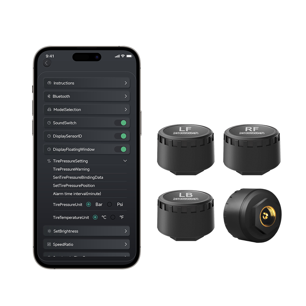 Phone Accessories App - 자동차 TPMS 4 센서 블루투스 타이어