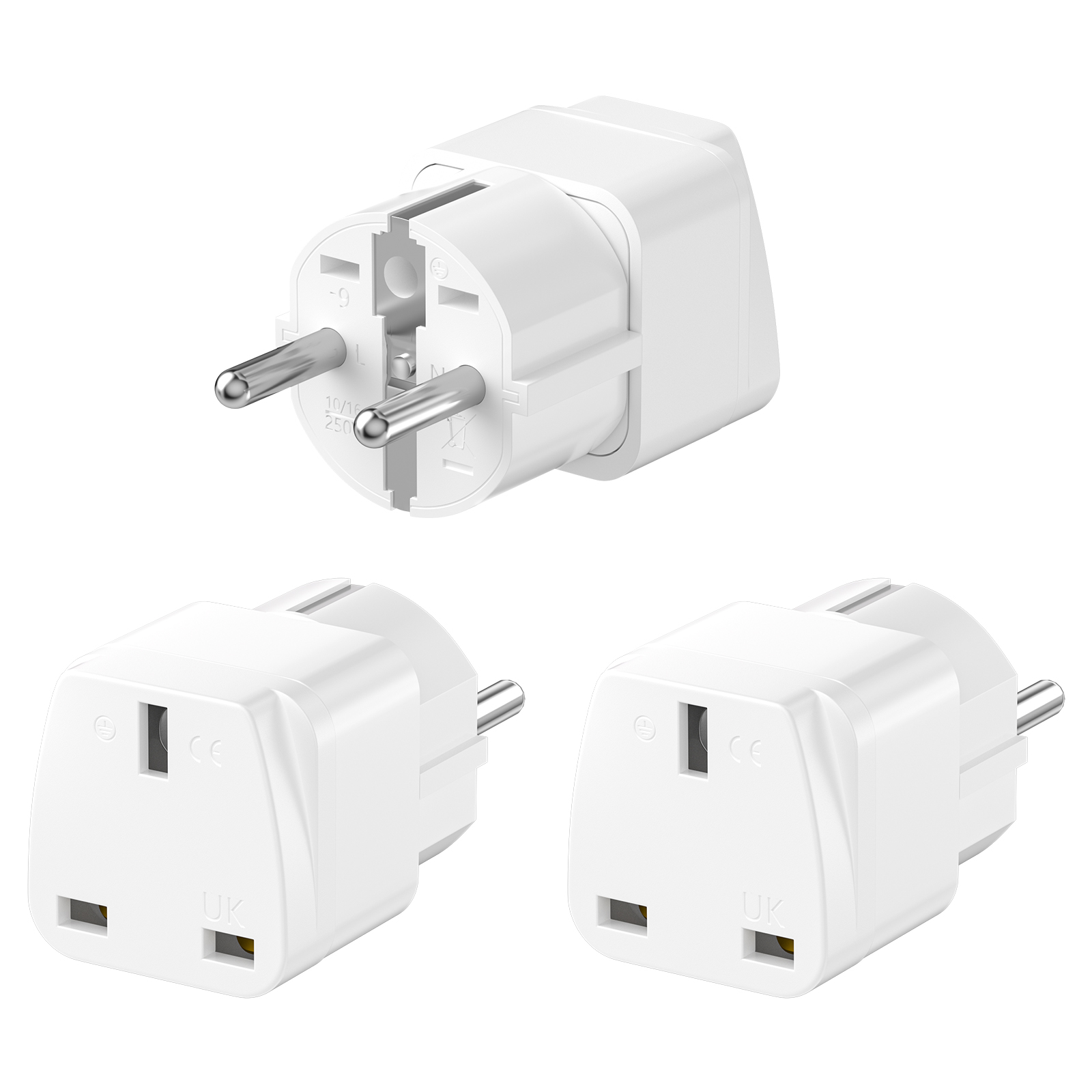 3PCS 영국에서 EU 플러그 어댑터 유로 여행 어댑터 - Phone Accessories Uk 리뷰 및 가격