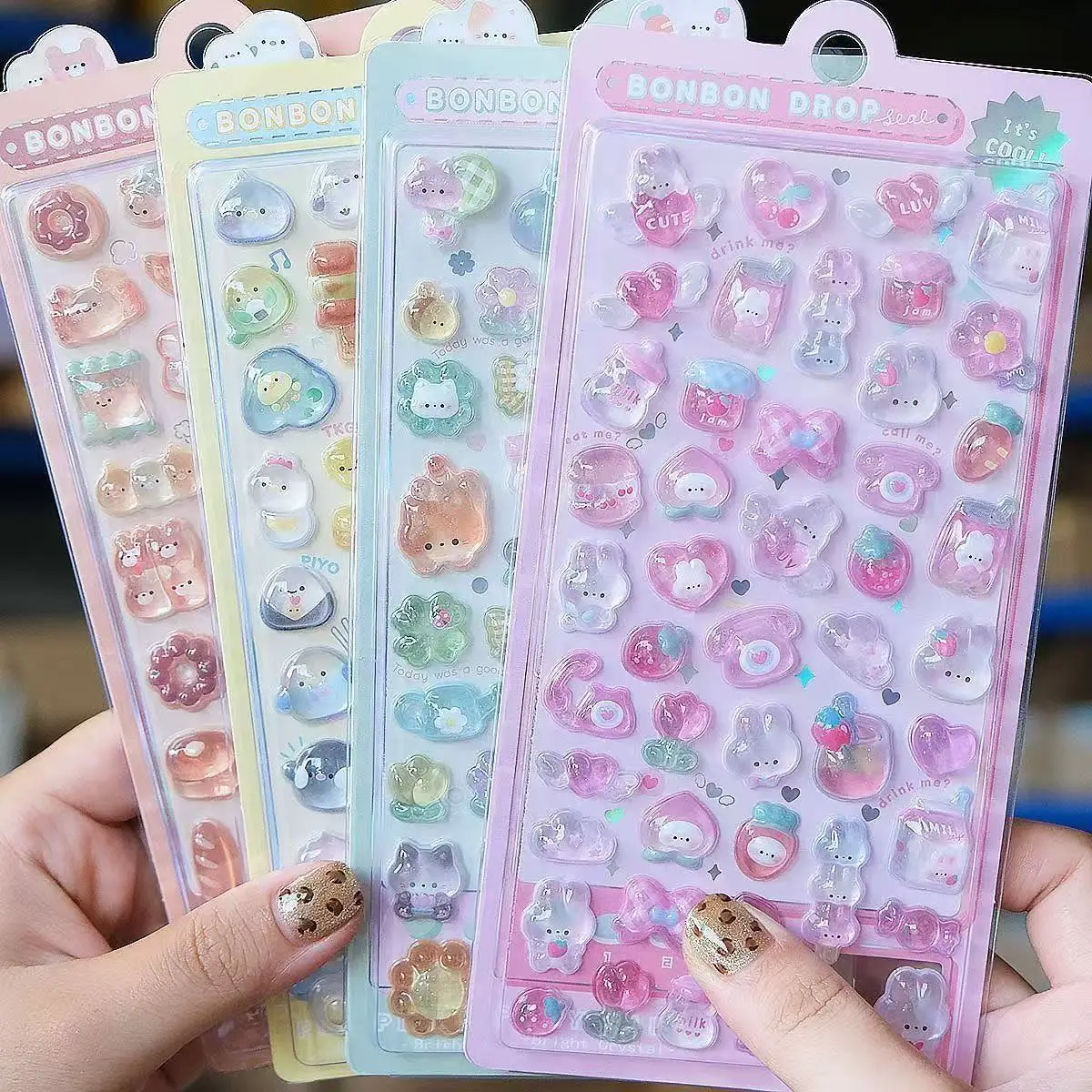 =-=2027Kawaii 3D 젤리 수지 스티커 귀여운 - Phone Accessories Quotes 리뷰 및 가격