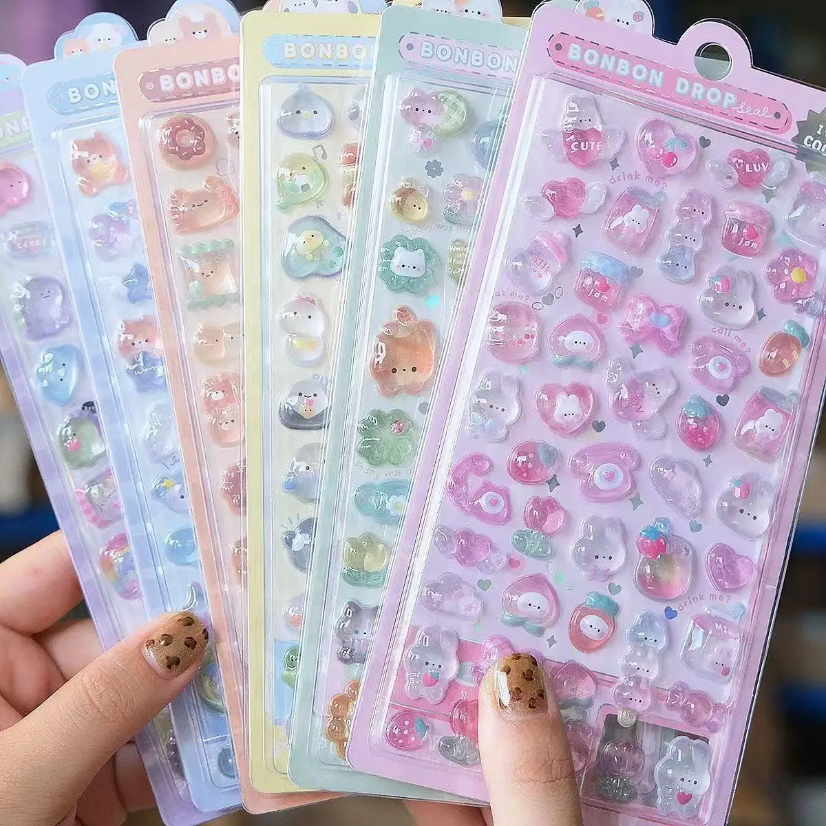 =-=2027Kawaii 3D 젤리 수지 스티커 귀여운 - Phone Accessories Quotes 리뷰 및 가격