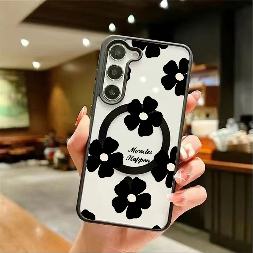 블랙 플라워 개인 맞춤형 프린트 자석 휴대폰 케이스 삼 - Magnetic Phone Case 리뷰 및 가격